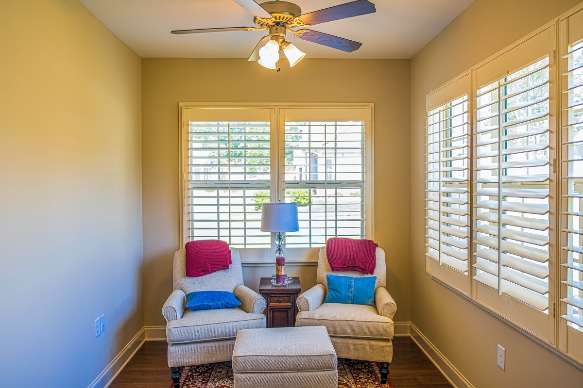 Plantation shutters can also be used in smaller rooms